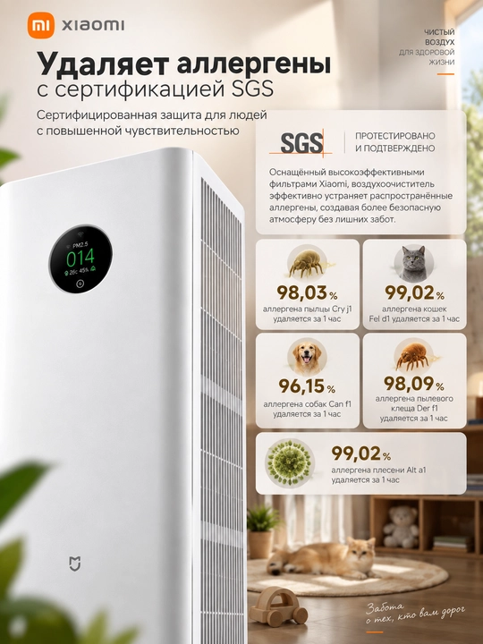 Очиститель воздуха Xiaomi Smart Air Purifier 4 Compact, 4 Pro 4 Lite