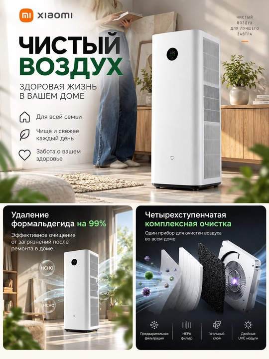Очиститель воздуха Xiaomi Smart Air Purifier 4 Compact, 4 Pro 4 Lite