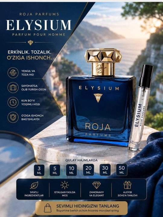 ROJA ELYSIUM 💙 Аромат свободы и роскоши | Премиальный мужской парфюм | Raspiv - 