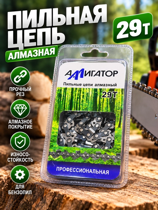 Пильная цепь АЛЛИГАТОР алмазная 29 FT, профессиональная - 