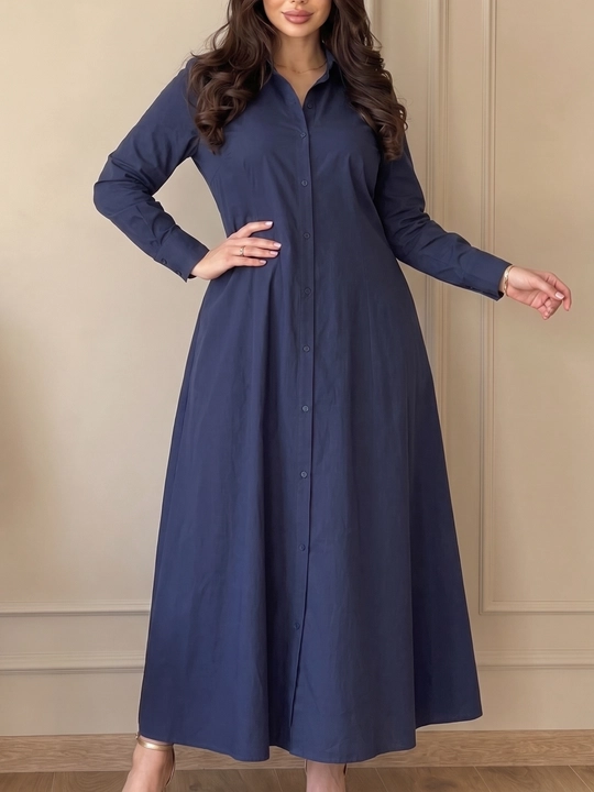 Женское длинное платье-рубашка ELLY FASHION, макси, L–5XL.