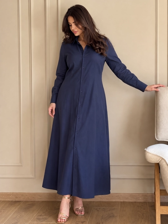 Женское длинное платье-рубашка ELLY FASHION, макси, L–5XL.
