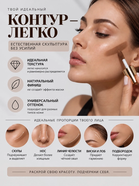 Жидкий контуринг-консилер для лица, 4 оттенка, для скульптурирования лица