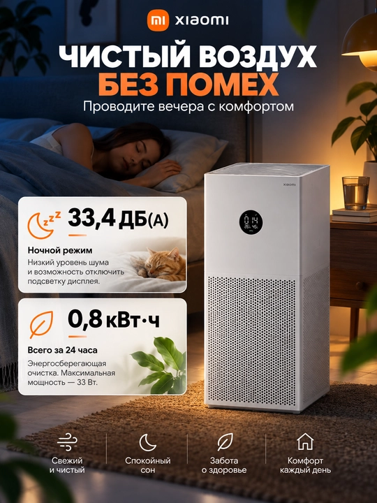 Очиститель воздуха Xiaomi Smart Air Purifier 4 Compact, 4 Pro 4 Lite