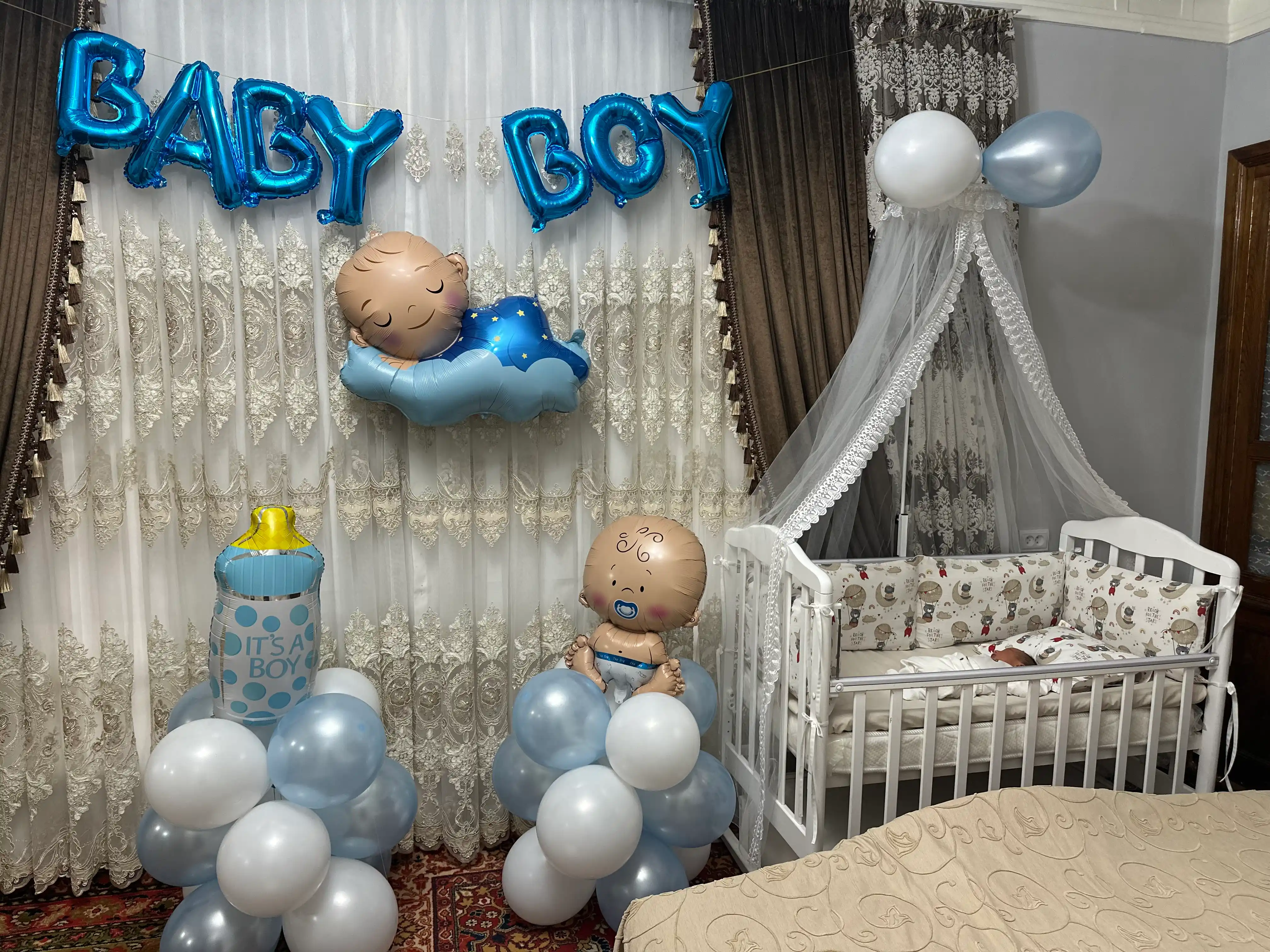 Фольгированный воздушный шар BABY BOY и BABY GIRL, набор для гендер пати и роддома