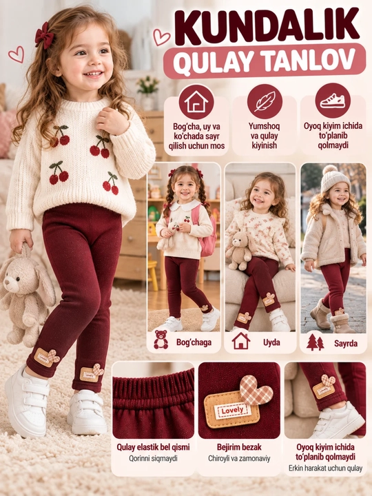 Лосины для девочки теплые Happy times, детские леггинсы с начесом 3-6 лет,весна / осень