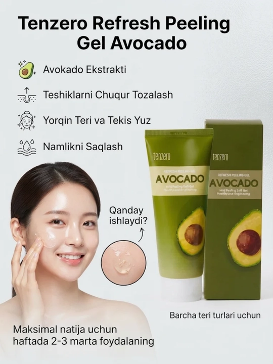 Пилинг-скатка для лица Tenzero Refresh Peeling Gel Avocado (180 мл) - 