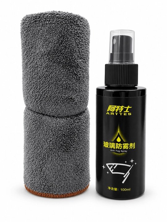 Avtomobil oynalari uchun bug‘lanishga qarshi ARTTES sprey, 100 ml  maxsus sochiq bilan