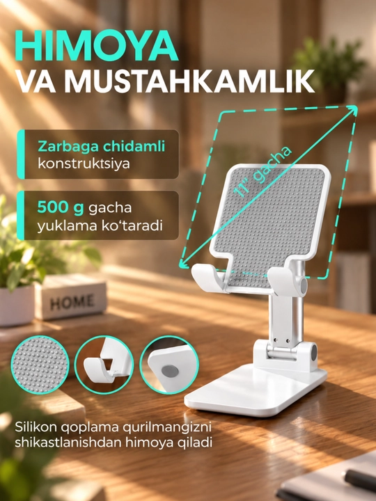 Telefon ushlagichi va planshet stendi, buklanadigan, 120° sozlanadigan
