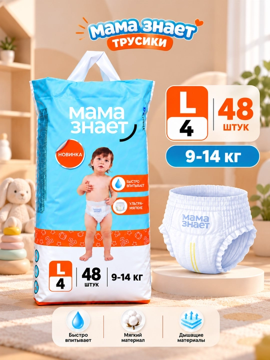 Mama znayet - katta qadoqlardagi tagliklar, 3-7 o‘lchamlarda