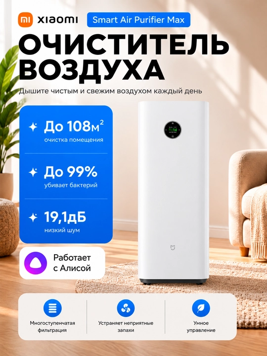 Очиститель воздуха Xiaomi Smart Air Purifier 4 Compact, 4 Pro 4 Lite - 