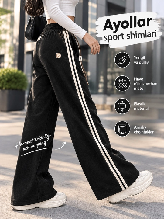 Ayollar uchun oversayz sport shimi triko — Kuz, Qish va Bahor uchun
