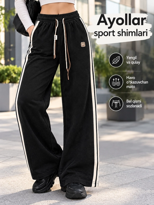 Ayollar uchun oversayz sport shimi triko — Kuz, Qish va Bahor uchun - 