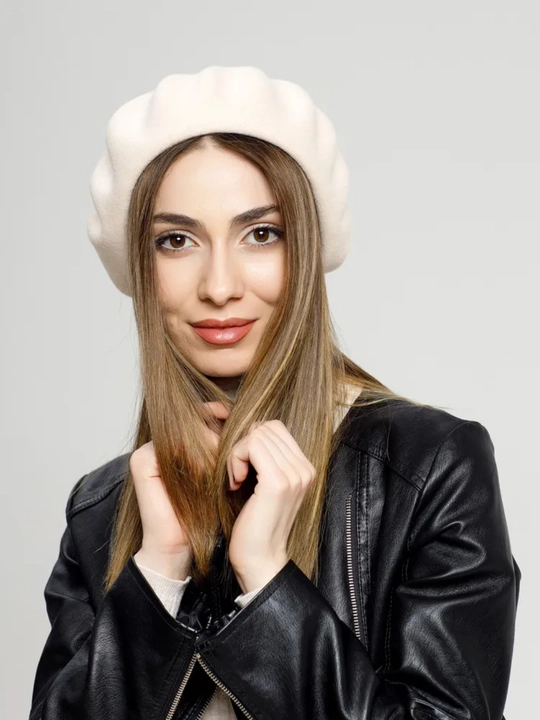 Ayollar va qizlar uchun beret, klassik toʻqilgan shapka, kuz qish mavsum bosh kiyimi