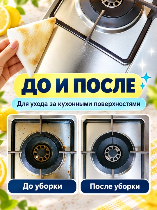 Антижир oчищающие влажные салфетки, для кухни, масла, жира, грязи, 80 шт