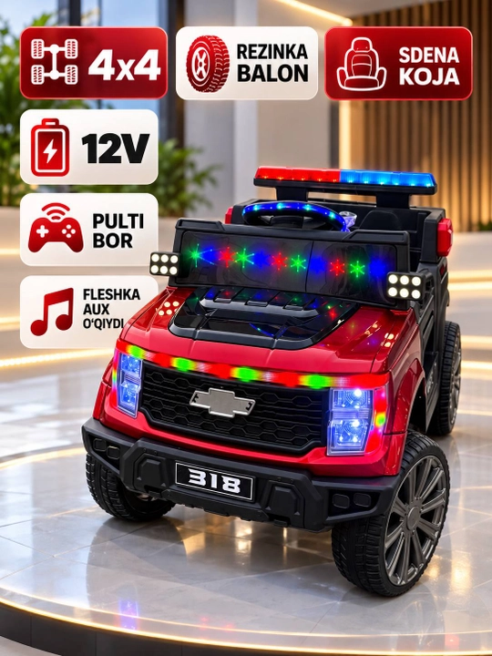 Bolalar avtomobili, to‘liq uzatmali 4x4 elektromobil - 