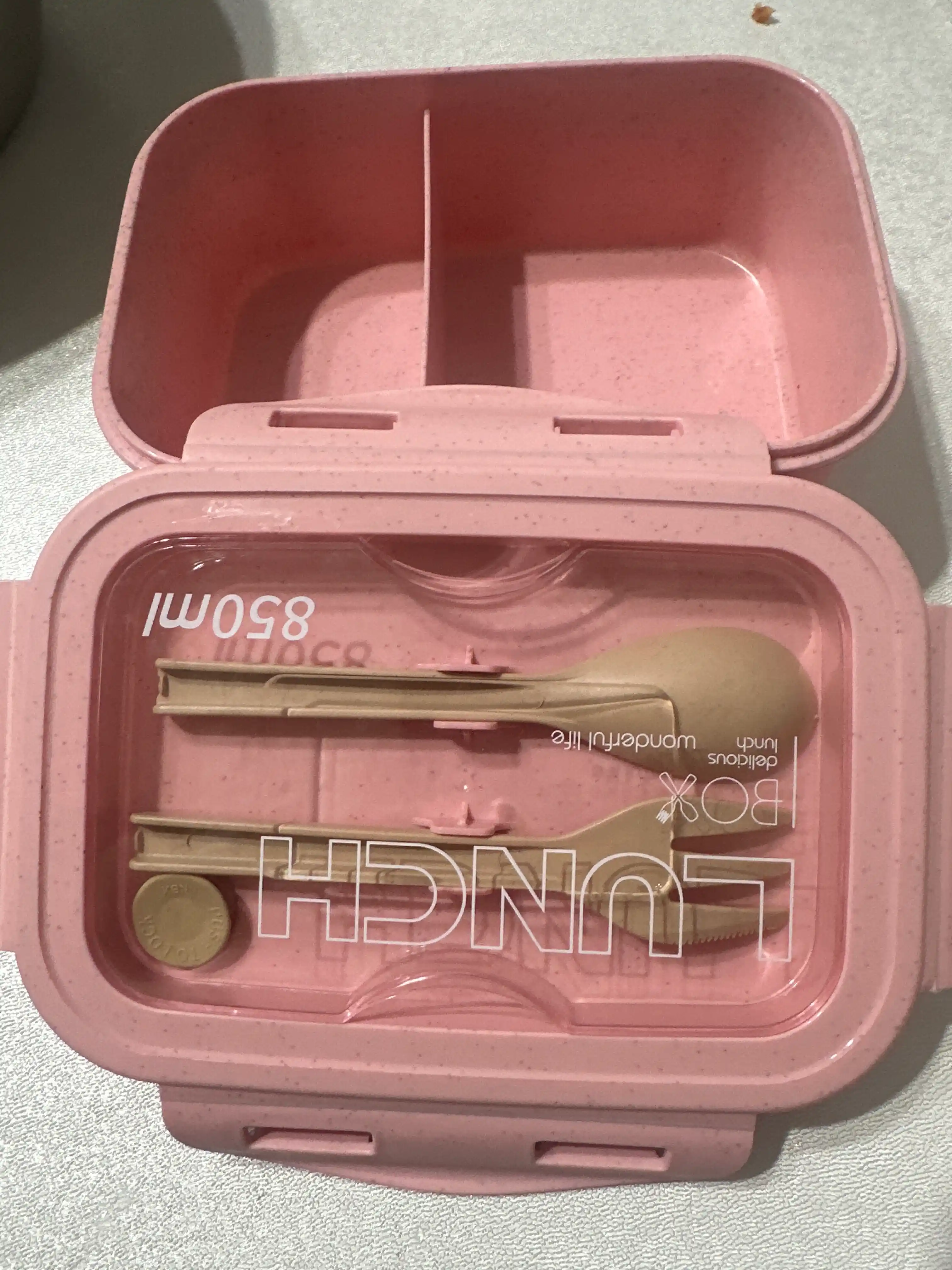 Lanch-boks germetik, konteyner ovqat idishi, qoshiq va sanchqi vilka bilan lunch box