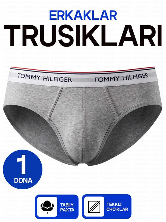 Slip erkaklar trusiklari, 4 dona va 1 dona to‘plam, uchburchakli trusiklar, 93% paxtadan, sovg‘a qutisida