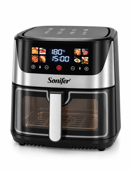 Аэрогриль Sonifer SF-1034S с сенсорным экраном и смотровым окном, 8,5 л