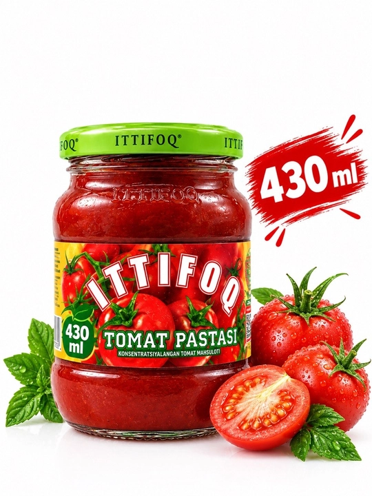 Томатная паста «Иттифок» — пищевой продукт, изготовленный из переработанных помидоров - 