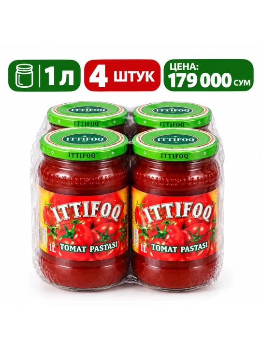 Ittifoq tomat pastasi — pomidorni qayta ishlash orqali tayyorlanadigan oziq-ovqat mahsulot - 