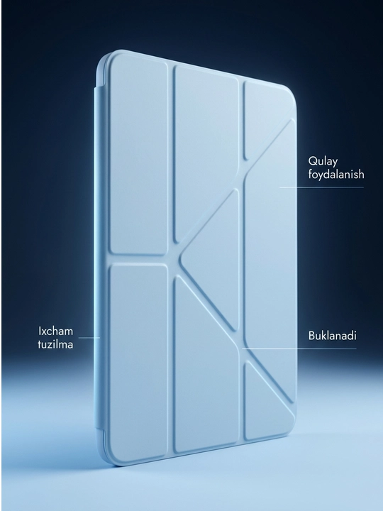IPad A16 uchun chexol Smart Case tagligi bilan shaffof himoya g‘ilofi