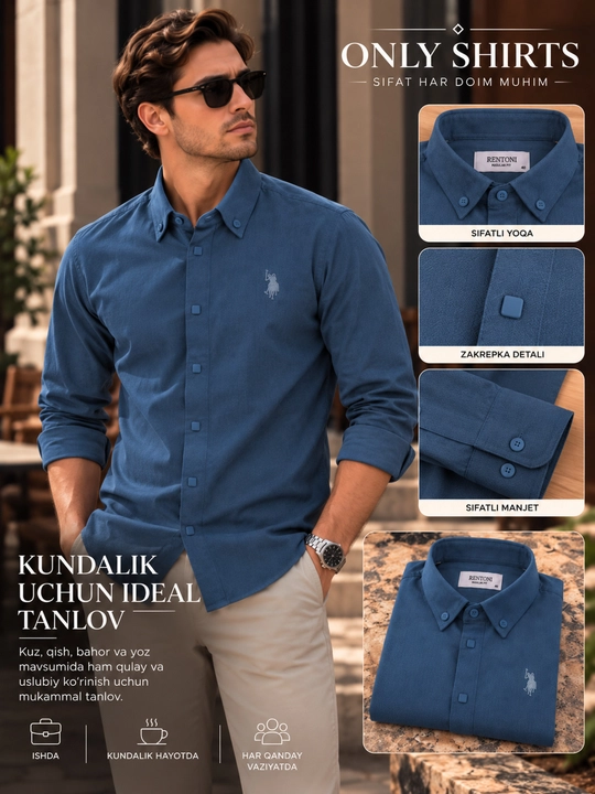 ONLY SHIRTS Erkaklar ko‘ylagi, kuzgi ko'ylaklar - 