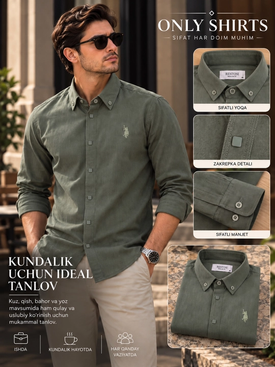 ONLY SHIRTS Erkaklar ko‘ylagi, kuzgi ko'ylaklar - 