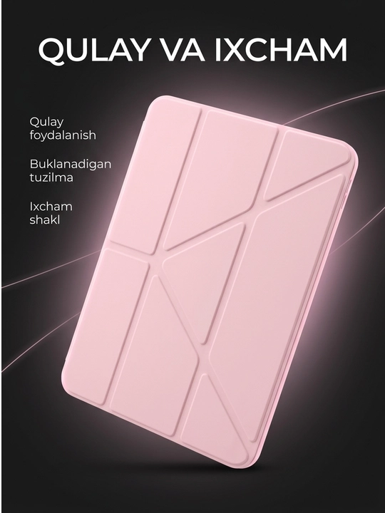 IPad A16 uchun chexol Smart Case tagligi bilan shaffof himoya g‘ilofi