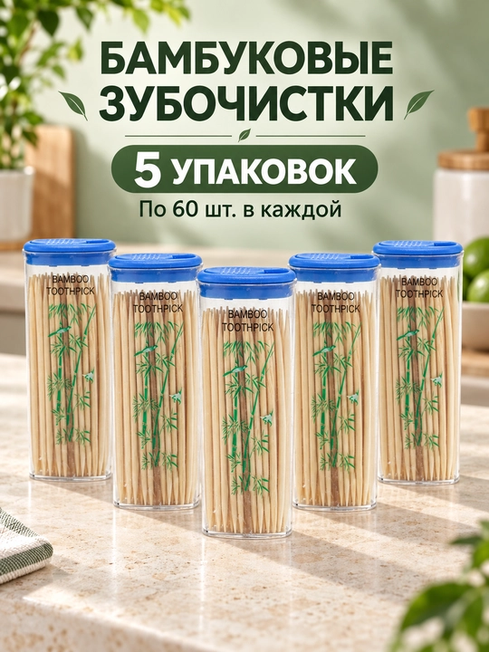 Зубочистки Bamboo, 60 шт - 