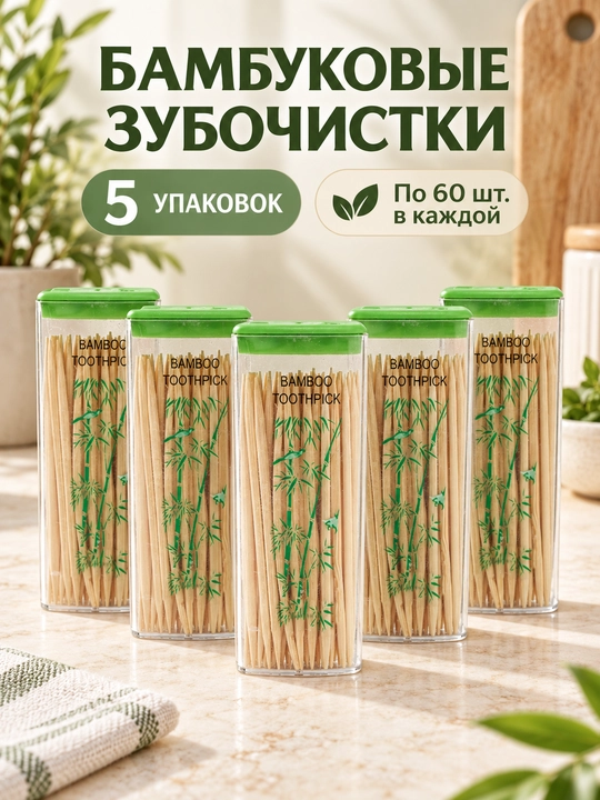 Зубочистки Bamboo, 60 шт - 