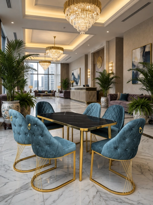 Современный обеденный стол и стулья