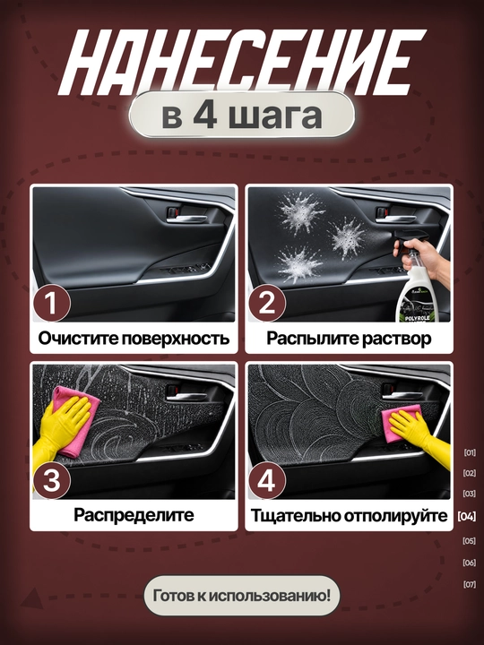 Polirol mat avtomobil plastigi uchun, Clean-Mach, 500 ml