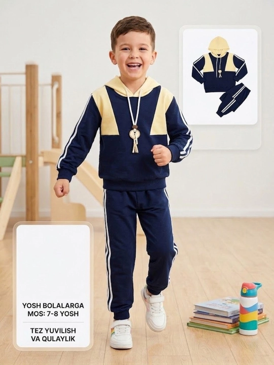 Детский спортивный костюм, для мальчика, 7-8 лет, повседневный  - 