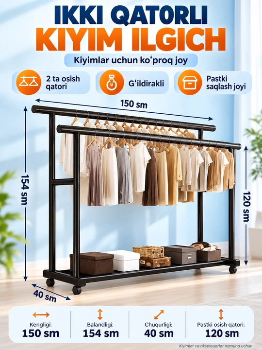 Ko'p funksiyali kiyim ilgich tagligi