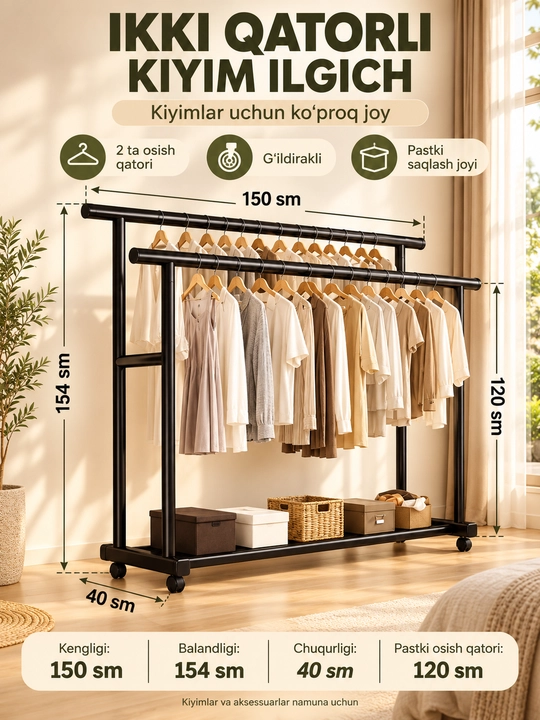 Ko'p funksiyali kiyim ilgich tagligi