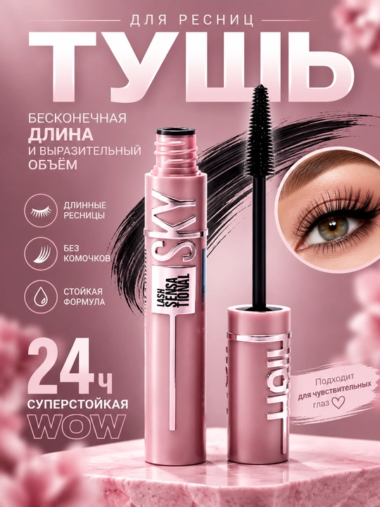 Тушь для ресниц с эффектом объёма и удлинения - 