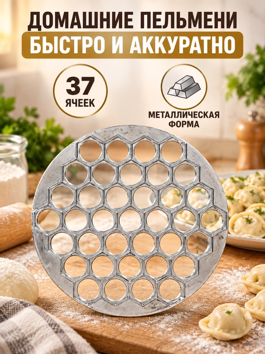 Chuchvara va mantini tayyorlash uchun uchun metal maxsus qolip shakl, 37 ta katak
