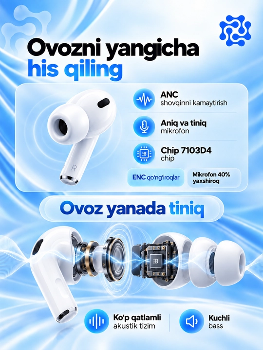 Pods Pro 3 ANC, беспроводные Bluetooth-наушники, сенсорные, для всех типов телефонов
