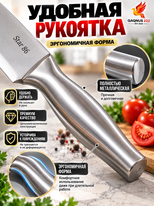 Набор кухонных ножей с подставкой, ножницами, разные модели