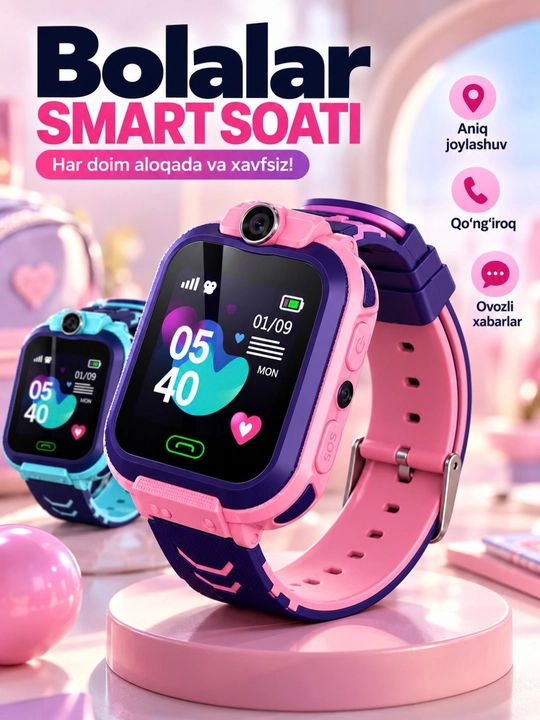 Детские смарт-часы, SIM, GPS/LBS, камера, SOS, звонки, до 168 часов