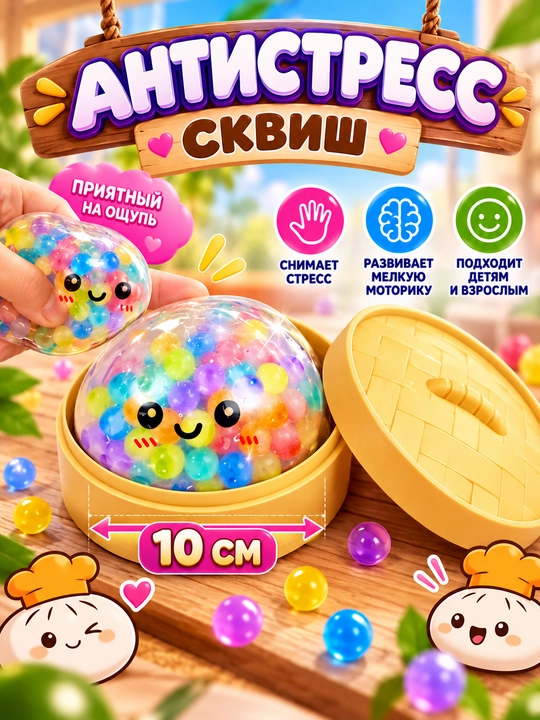 Антистресс сквиши, хинкали - детские игрушки - 