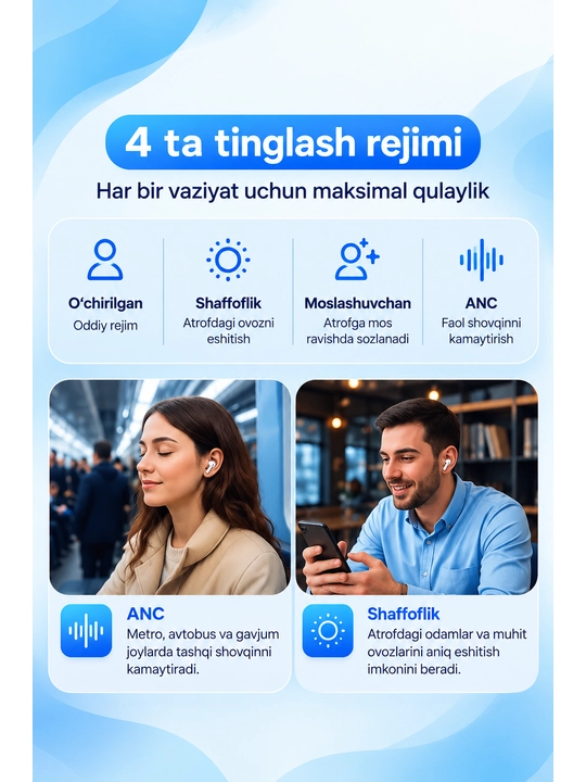 Pods Pro 3 ANC, беспроводные Bluetooth-наушники, сенсорные, для всех типов телефонов