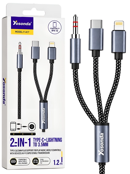 Yosonda Y-A17 2-in-1 adapter kabeli