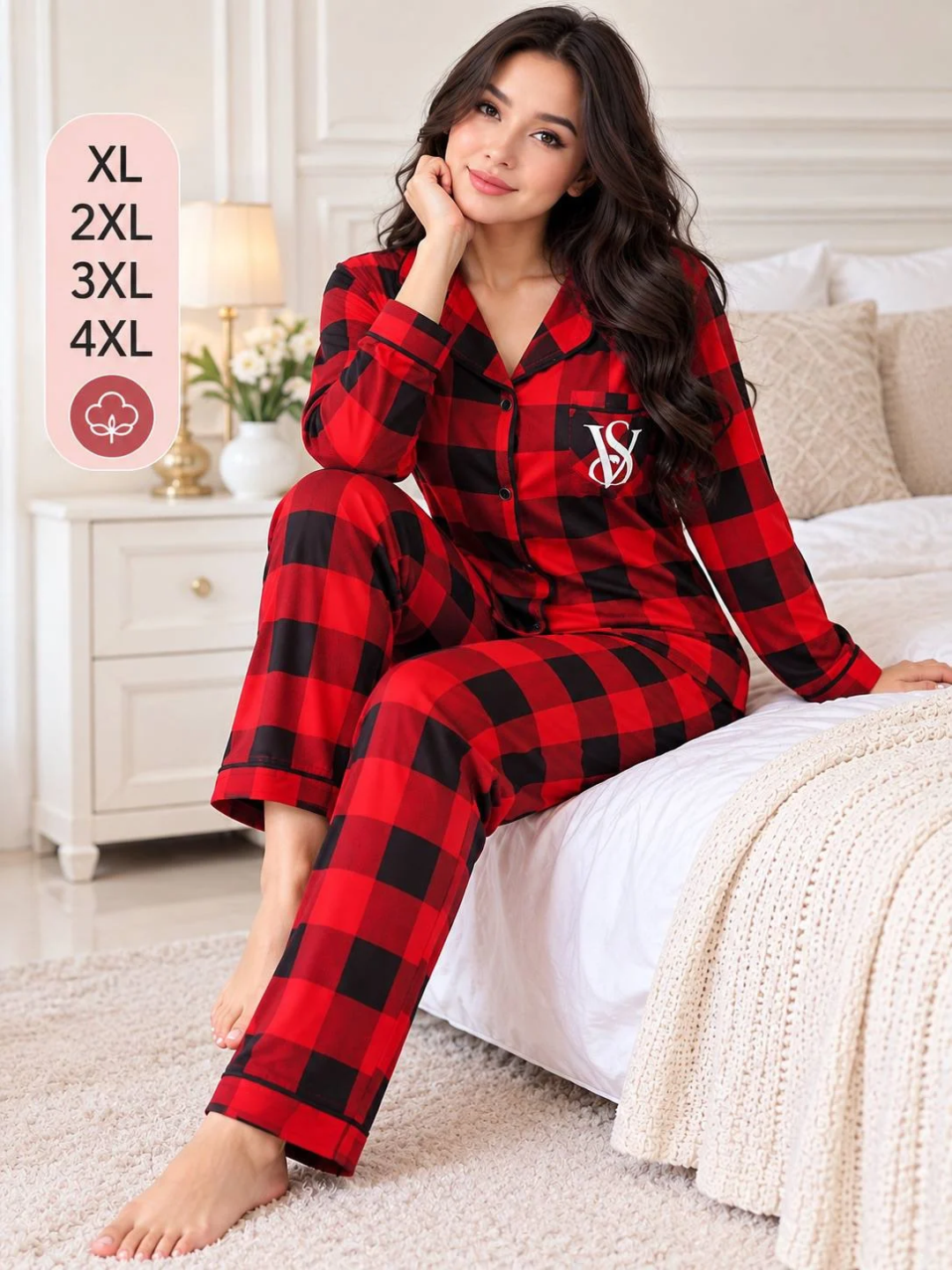 Женская пижама, пара, мягкая домашняя одежда, размеры L–4XL