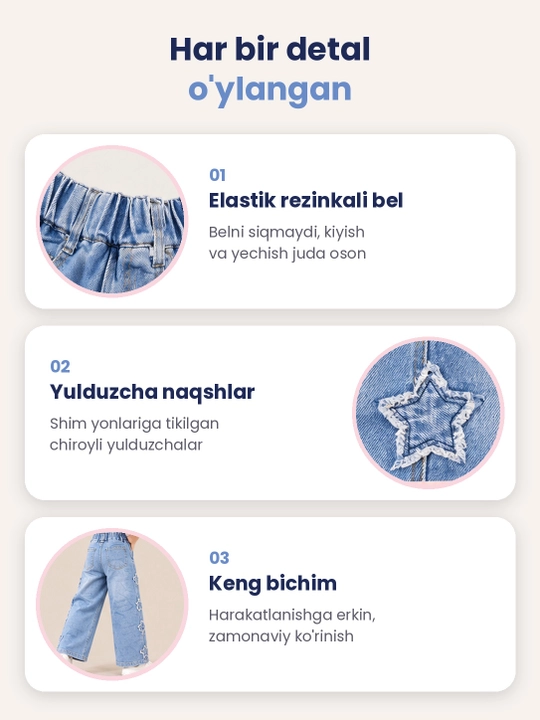 Qizlar jinsi shimi cho'ntakli, keng bichim,maktab kundalikka shimlar qizlarga,bryuk