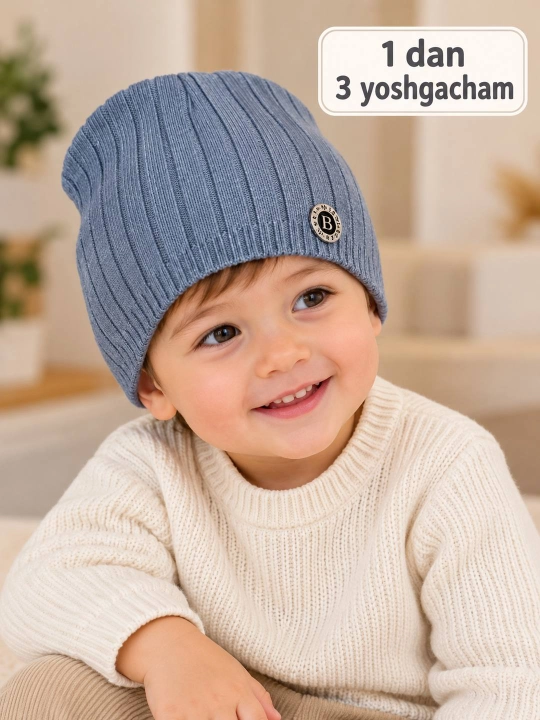 Bolalar uchun trikotaj qalpoq, paxta tolali, elastik, mavsumiy, unisex - 