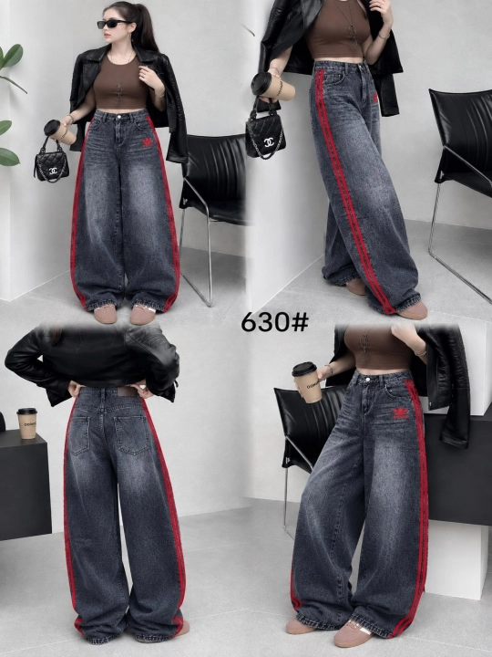 Koreys uslubida ayollar keng jinsi shimlar—katta o‘lchamli,baggi,yuqori belli S,M,L,XL,2XL