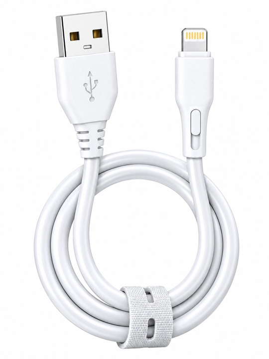 Кабель BOROFONE BX111 Lightning для зарядки телефона 2.4A белый 1 м