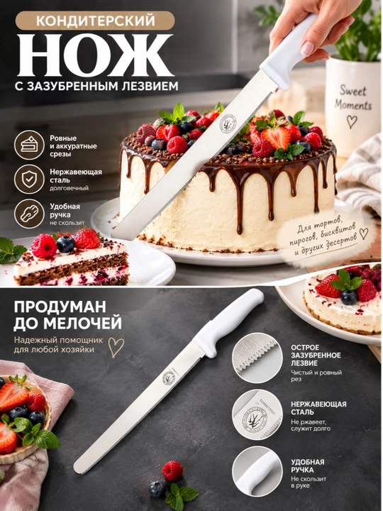 Нож для нарезки бисквита, коржей